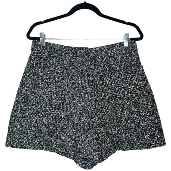 Sandro Space Tweed Wide Leg Textured Shorts Size 42 - Picture 3 of 16